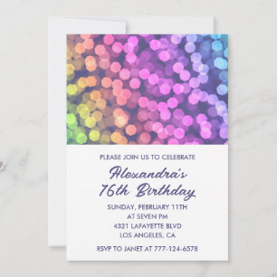 Invitations simples pour 16 ans Confetti Rainbow