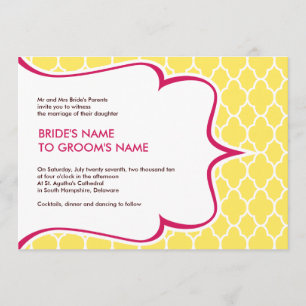 Invitations sinueuses de rose et de jaune
