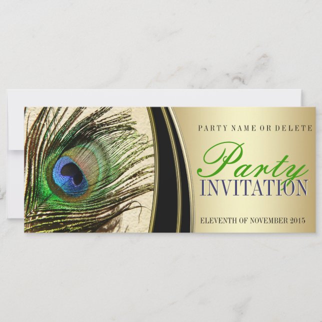 Invitations Stylissantes Peacock Gold Satin (Devant)