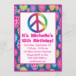 invitations super de fête d'anniversaire de paix