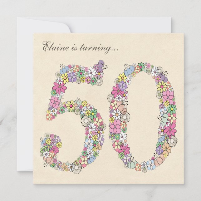 Invitations sur mesure du Printemps du 50e anniver (Devant)
