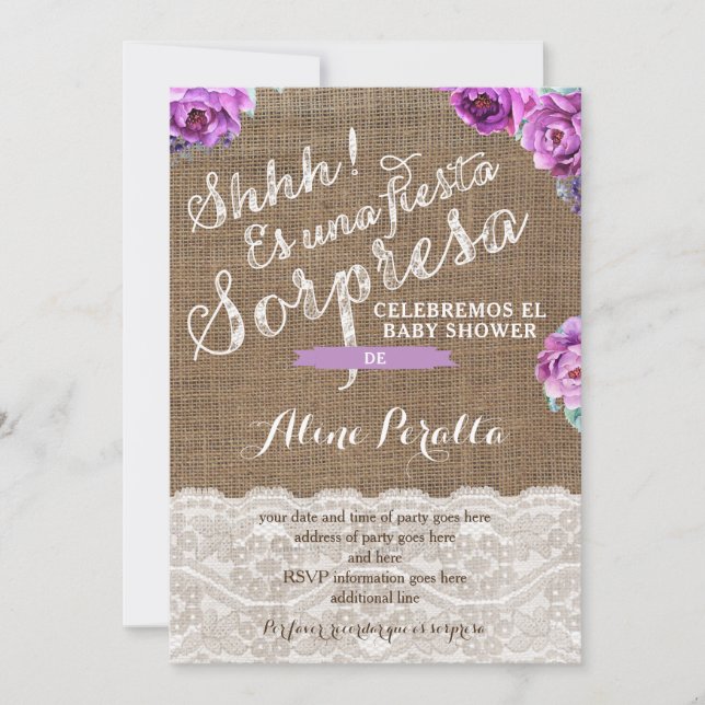 Invitations surprise pour Latina Lady, Sorpresa (Devant)