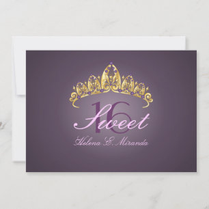 Invitations Sweet 16/ tiara/améthyste