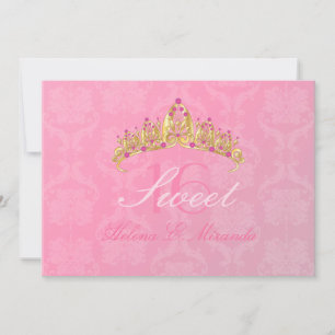 Invitations Sweet 16/ tiara/ Damask rose