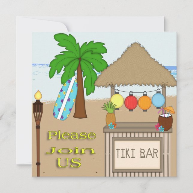 Invitations Tiki Party (Devant)