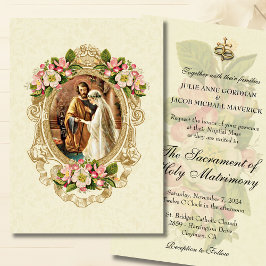 Invitations traditionnelles de mariage floral cath