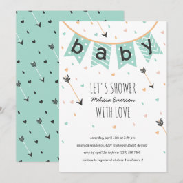 Invitations Tribal Baby Shower | Menthe neutre