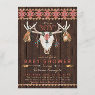 Invitations Tribal Skull Baby Shower