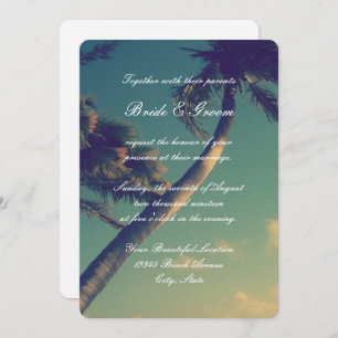 Invitations tropicales de mariage de destination