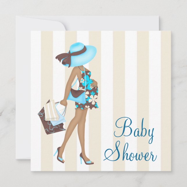 Invitations Turquoise Blue Baby Shower Invitations (Devant)