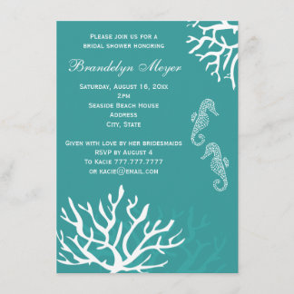 Invitations turquoises de Fête de la mariée