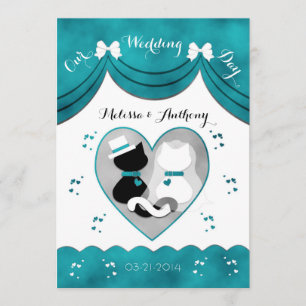 Invitations Turquoises de mariage de mariée et de