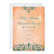 Invitations turquoises rustiques et toscanes de