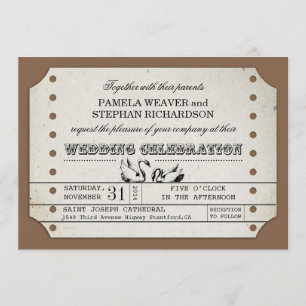 Invitations TYPOGRAPHIQUES DE BILLETS DE MARIAGE V