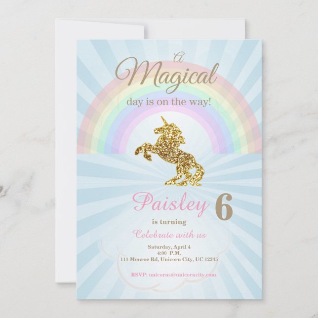 Invitations Unicorn (Devant)