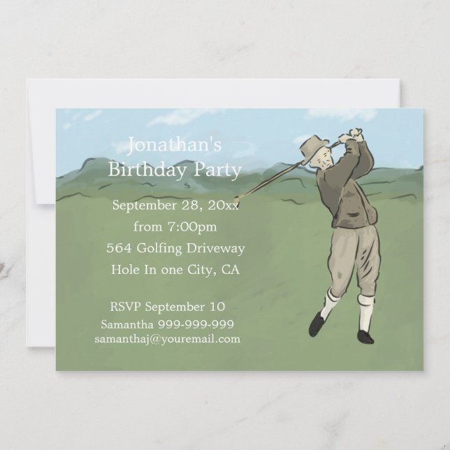 Invitations uniques d'art de golf (Dos)