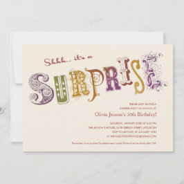 Invitations uniques de fêtes surprises
