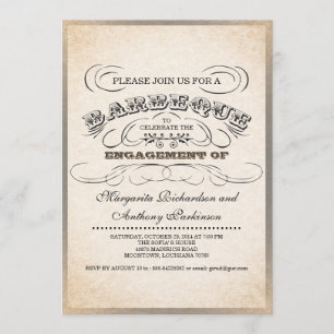 invitations uniques vintages de barbecue de