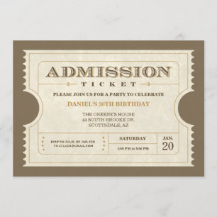 Invitations véritables de billet d'admission