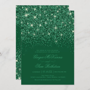 Invitations vertes de mariage de parties