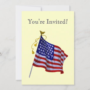 Invitations vintage US Flag Custom Party