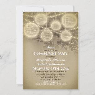 Invitations vintages à la fête de fiançailles