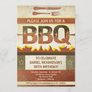 Invitations vintages de conception de BBQ