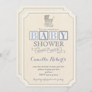 Invitations vintages de douche de transport pour b