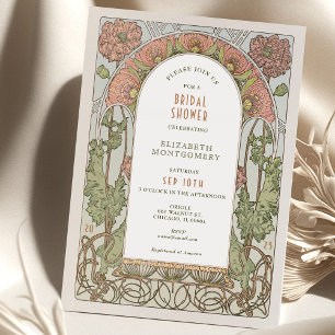 Invitations vintages de douche nuptiale Art Nouvea