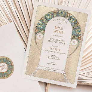 Invitations vintages de douche nuptiale Art Nouvea