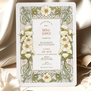Invitations vintages de douche nuptiale Art Nouvea