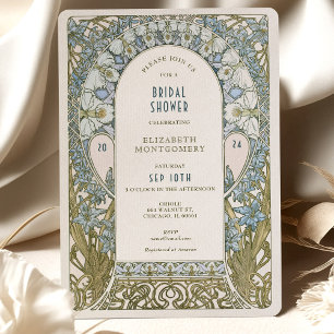 Invitations vintages de douche nuptiale Art Nouvea