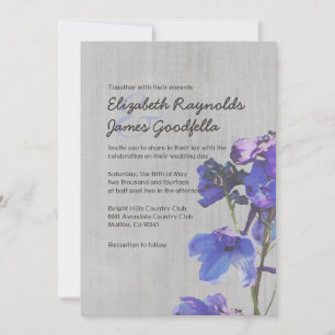 Invitations Vintages de mariage au Delphinium