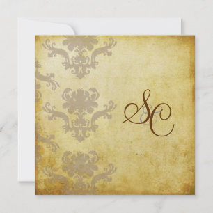 INVITATIONS VINTAGES DE MARIAGE DAMASSÉ