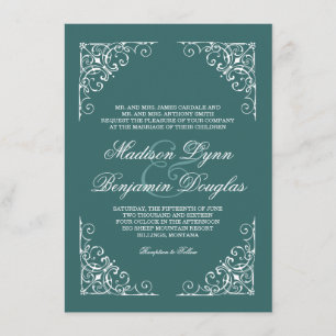 Invitations Vintages de mariage d'Aqua Frame
