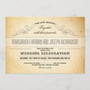 invitations vintages de mariage de conception