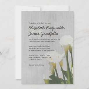 Invitations vintages de mariage de zantedeschia