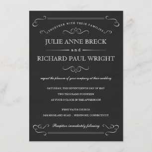 Invitations Vintages de mariage en tableau de bord