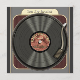Invitations vintages de partie de disque vinyle