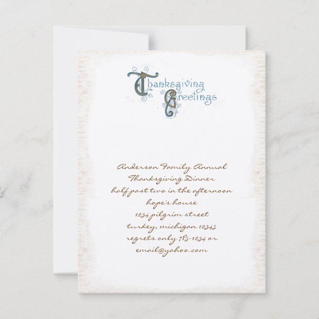 Invitations vintages de salutations de remerciemen (Devant)