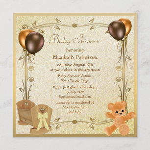 Invitations vintages élégants de baby shower de