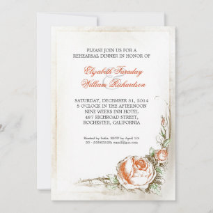 Invitations vintages pour le dîner de répétition