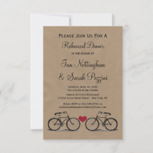 Invitations Vintages pour le dîner de répétition à