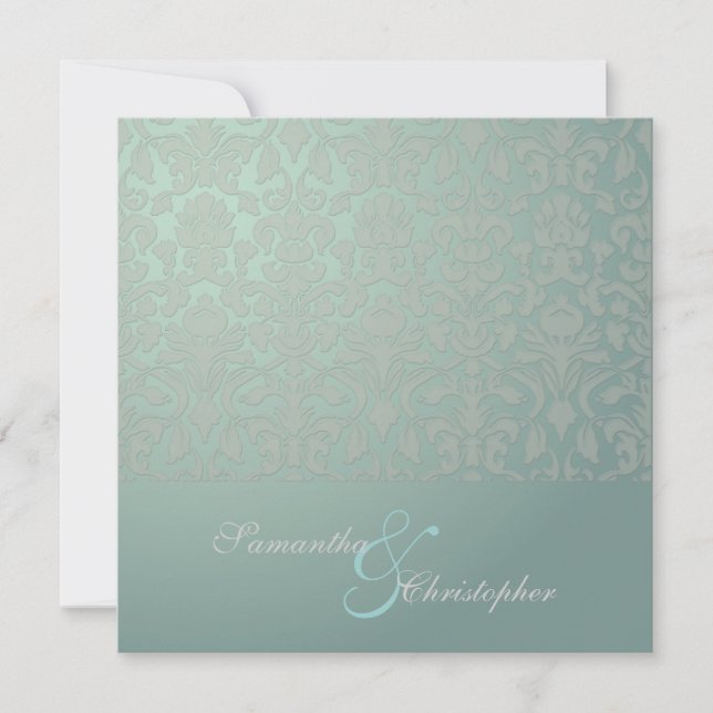 Invitations Vintages + Romantic Mariage damassé (Devant)