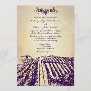 Invitations vintages toscanes de mariage de