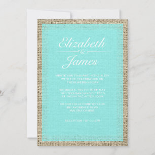 Invitations vintages turquoises de mariage de