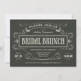 Invitations Vintages uniques de brunch nuptial