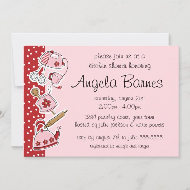 Invitations Wedding showers de cuisine rétro (Devant)
