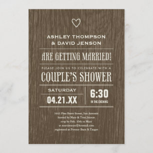 Invitations Wedding showers rustiques