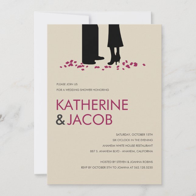 Invitations Wedding showers Vows romantiques (Devant)